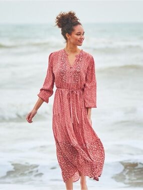 Pink Floral Maxi Dress